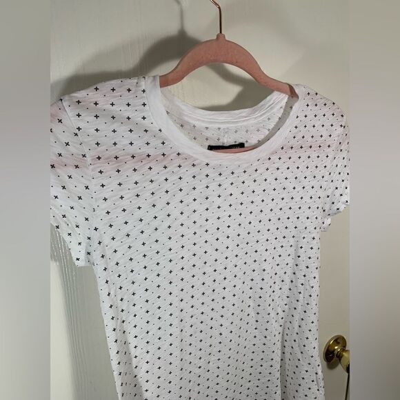 Rag & Bone EUC white/black patterned short sleeve t shirt Size Small - Picture 2 of 5